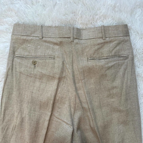 Pronti Collection by Phita Men's Pants 32 Linen Rayon Cream Trousers Pleated - Picture 7 of 10